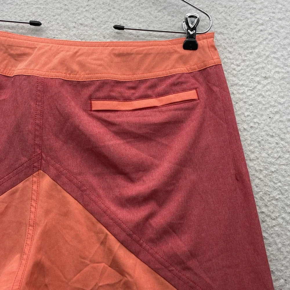 Nike Bathing Suit Mens 34 Red Orange Swoosh Drawstring Swim Shorts Athletic